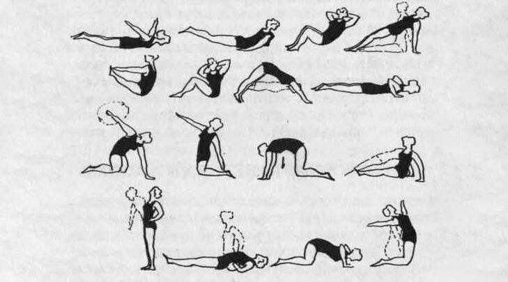 A complex of exercises that helps relieve stiffness of muscle tissue in thoracic osteochondrosis